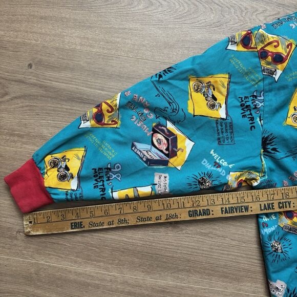 Vintage Women’s Jacket All Over Print Films Planes Clubs Size M Ellas Mood Retro - Picture 11 of 12